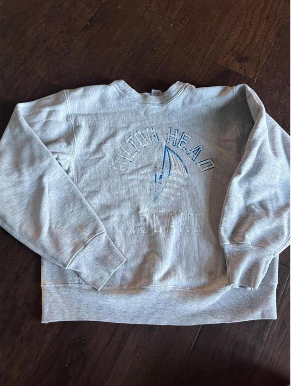 Vintage 90s  Hilton Head Island Cotton Sweatshirt with Distressed graphic